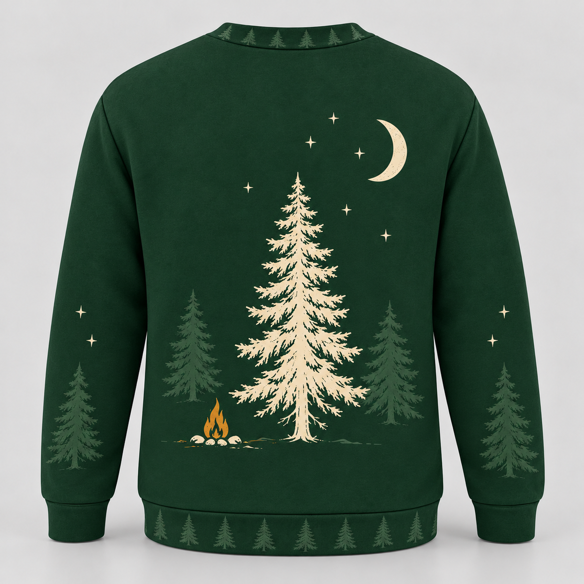 Forest Moon camping sweatshirt back all-over-print mockup