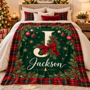Personalized Christmas Fleece Blanket, Sherpa Blanket