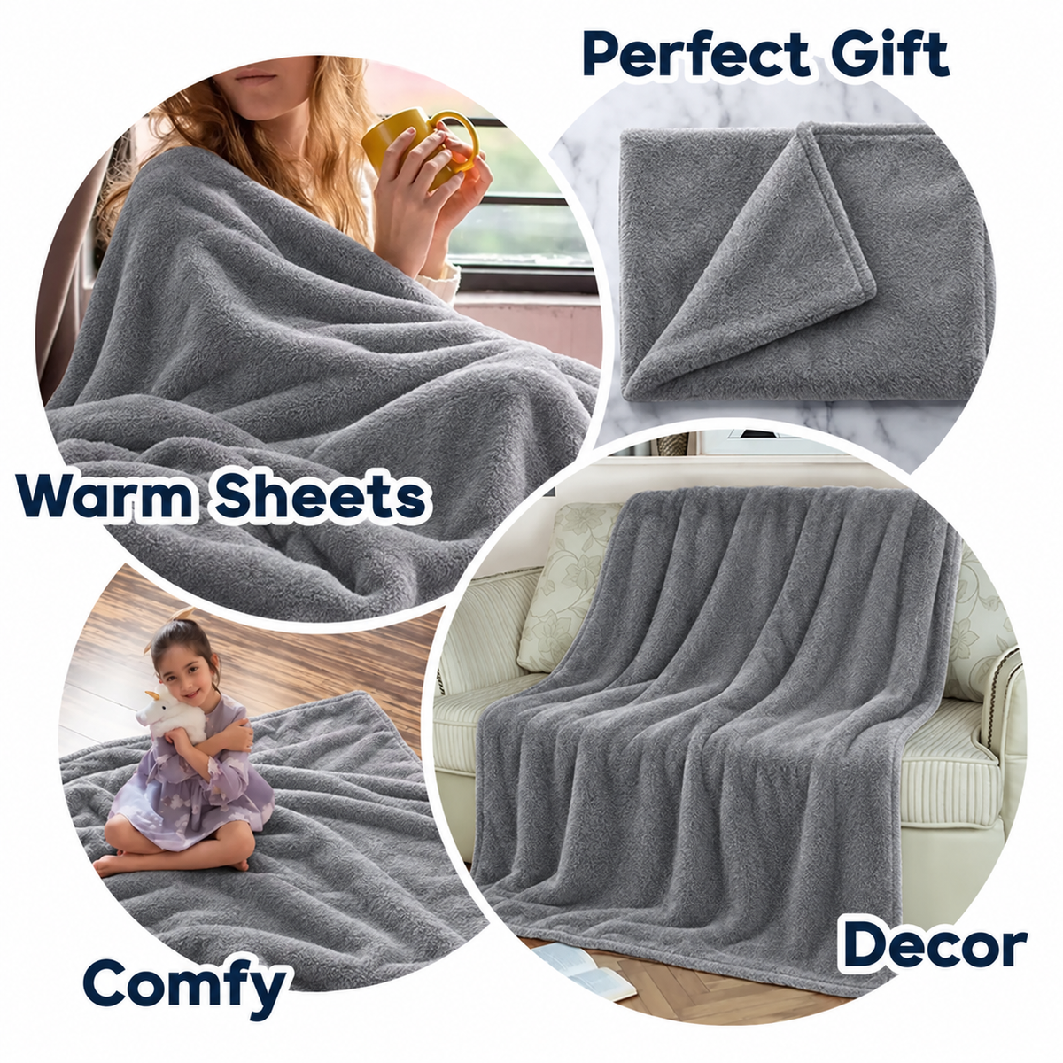 Personalized Christmas Fleece Blanket, Sherpa Blanket