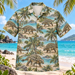 Ankylosaurus Coast Dinosaur Hawaiian Shirt