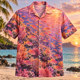 Anthias Sunset Reef Aquarium Hawaiian Shirt