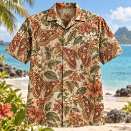 Atlas Moth Garden Butterfly and Moth Hawaiian Shirt