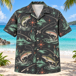 Atomic Motion Freshwater Fishing Hawaiian Shirt