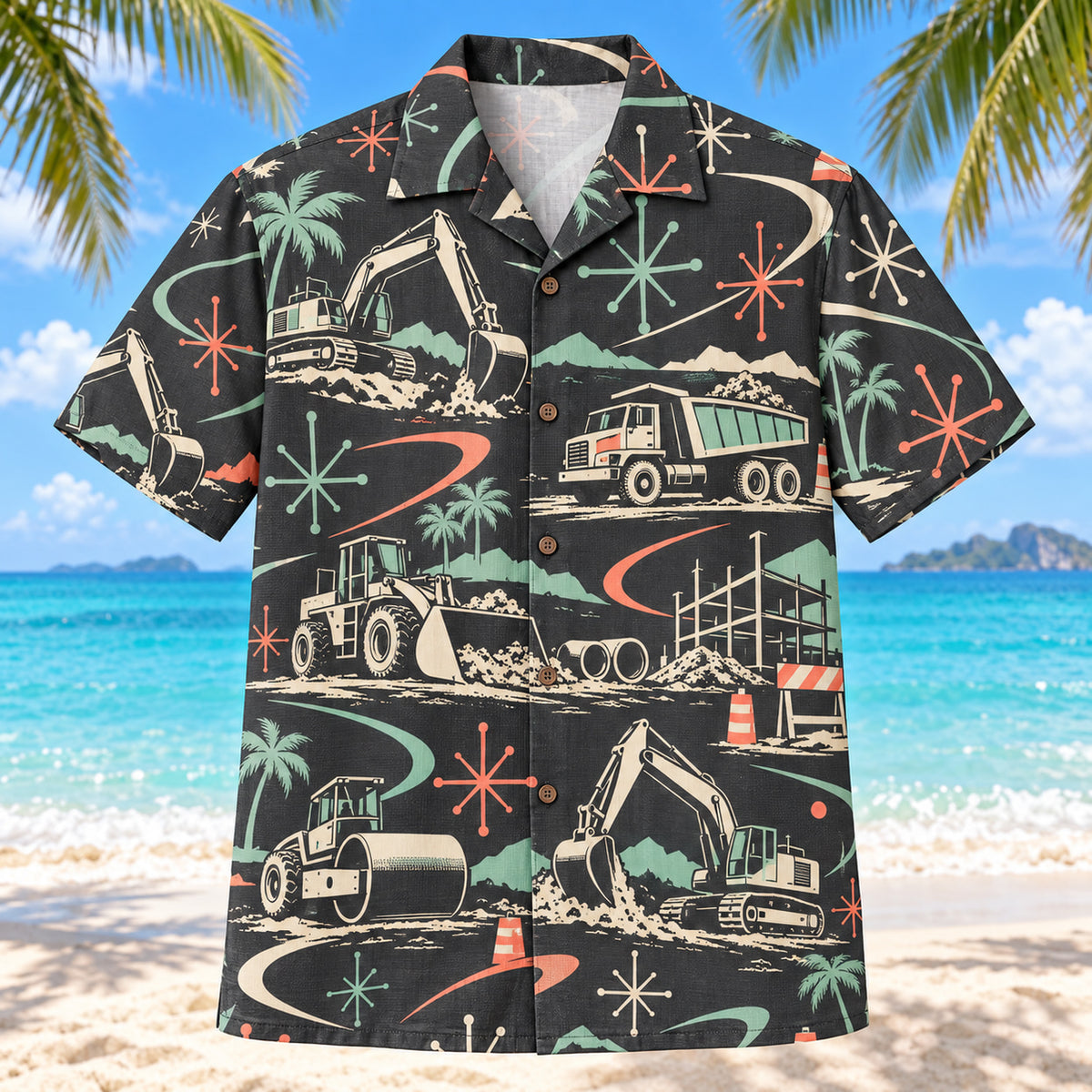 Atomic Motion Heavy Equipment Operator Hawaiian Shirt