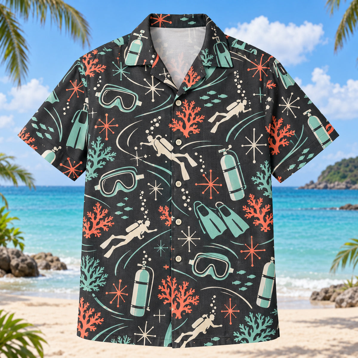 Atomic Motion Scuba Diving Hawaiian Shirt