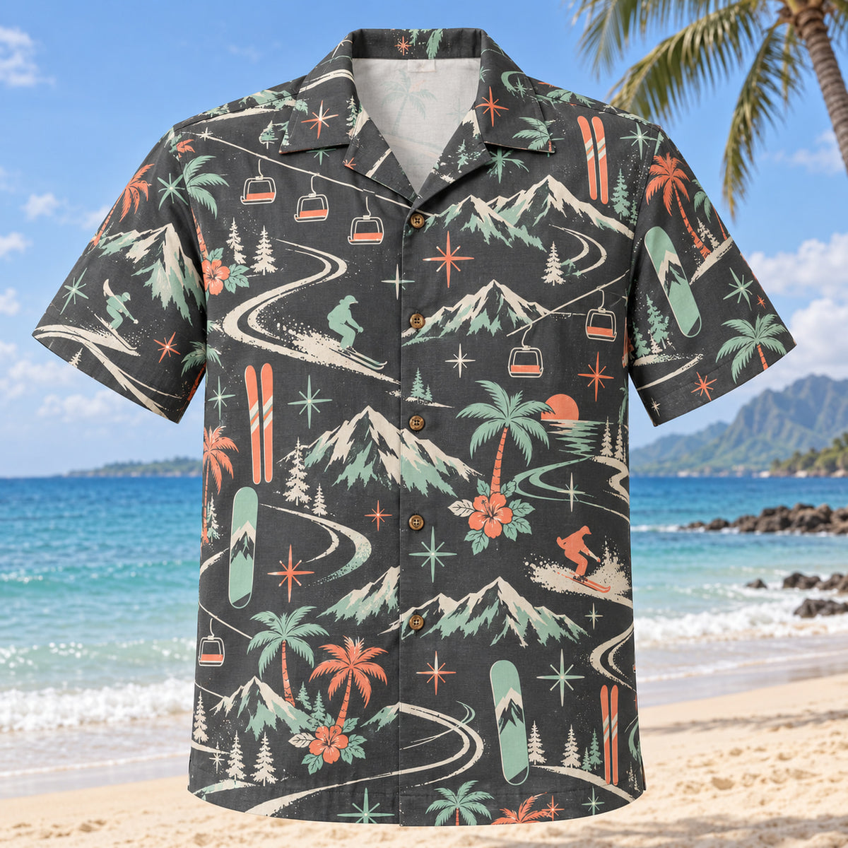 Atomic Motion Ski and Snowboard Hawaiian Shirt