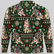 Australian Shepherd Christmas Ugly Sweater holiday lights back