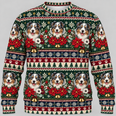 Australian Shepherd Christmas Ugly Sweater – Poinsettia