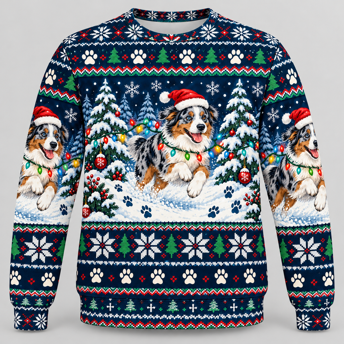 Australian Shepherd Christmas Ugly Sweater – Snow Run