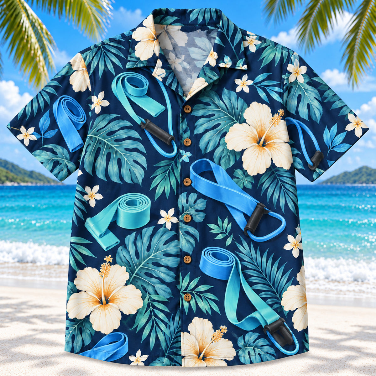 Band Botanical Navy Physical Therapist Hawaiian Shirt