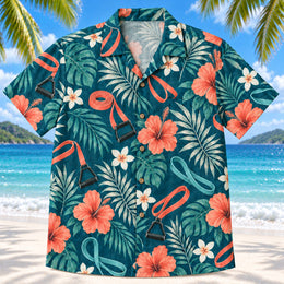 Band Botanical Teal Physical Therapist Hawaiian Shirt
