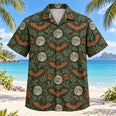 Bat Moon Grid Adult Halloween Hawaiian Shirt