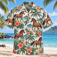 Bay Horse Hibiscus Horse Hawaiian Shirt