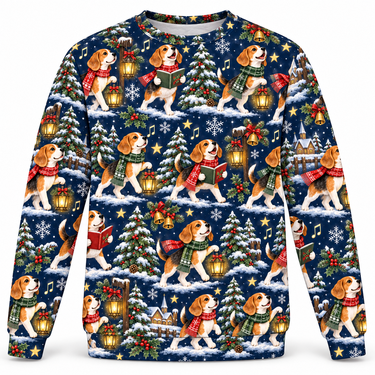 Beagle Caroling Lantern Walk Ugly Sweater