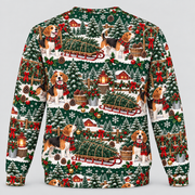 Beagle Christmas Tree Farm Ugly Sweater back view