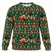Beagle Cookie Detective all-over print Ugly Sweater front view