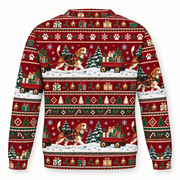 Beagle Holiday Wagon Delivery all-over print Ugly Sweater back view