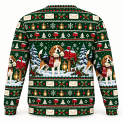 Beagle North Pole Mail Helper all-over print Ugly Sweater back view