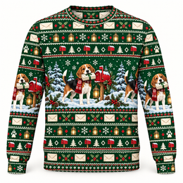 Beagle North Pole Mail Helper Ugly Sweater