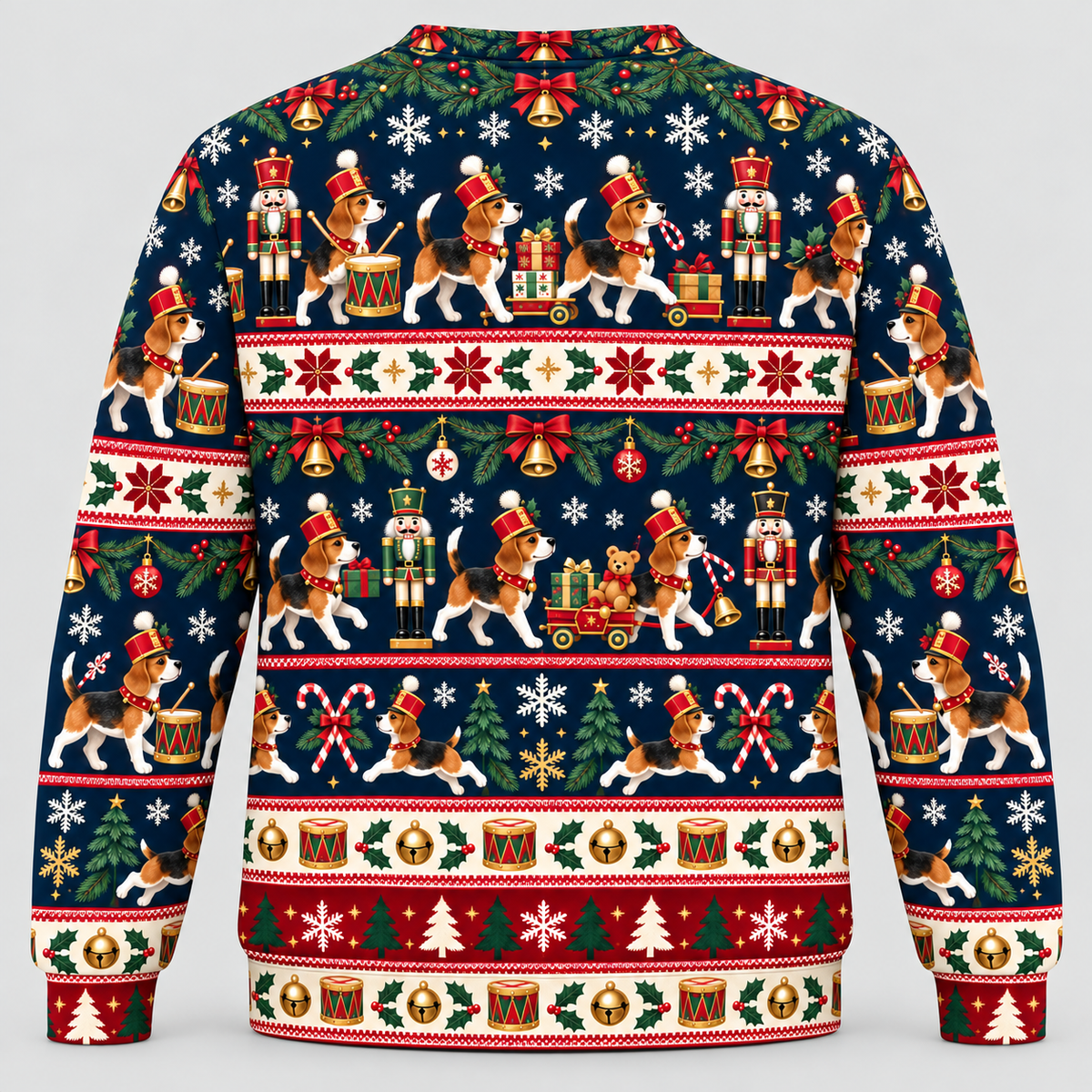 Beagle Nutcracker Parade Ugly Sweater back view