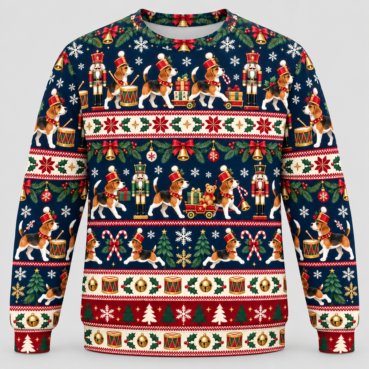 Beagle Nutcracker Parade Ugly Sweater front view
