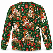 Beagle Ornament Workshop all-over print Ugly Sweater back view