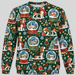 Beagle Snow Globe Village Ugly Sweater
