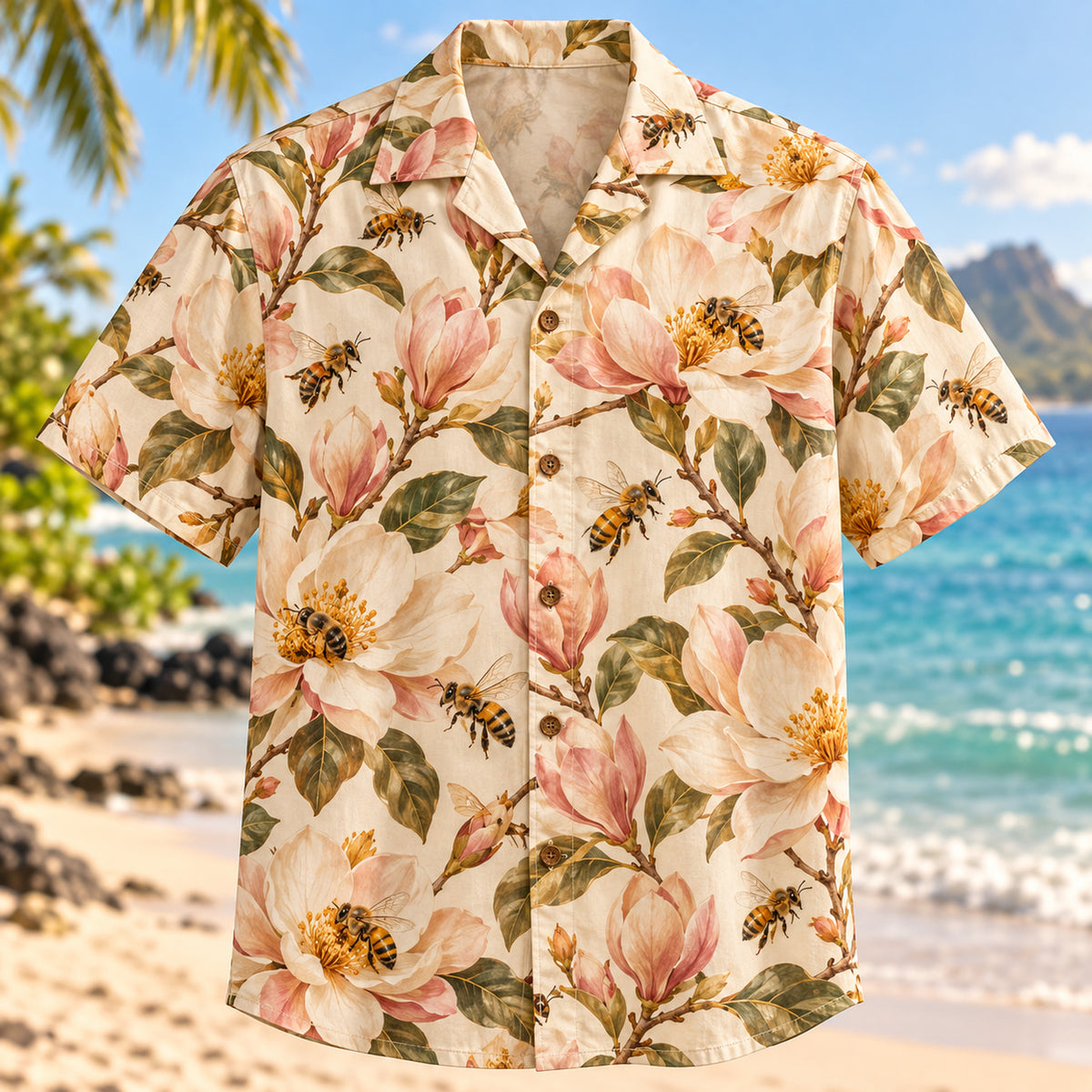 Bee Magnolia Beekeeper Hawaiian Shirt