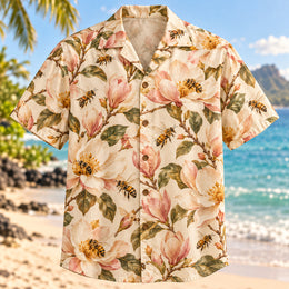 Bee Magnolia Beekeeper Hawaiian Shirt