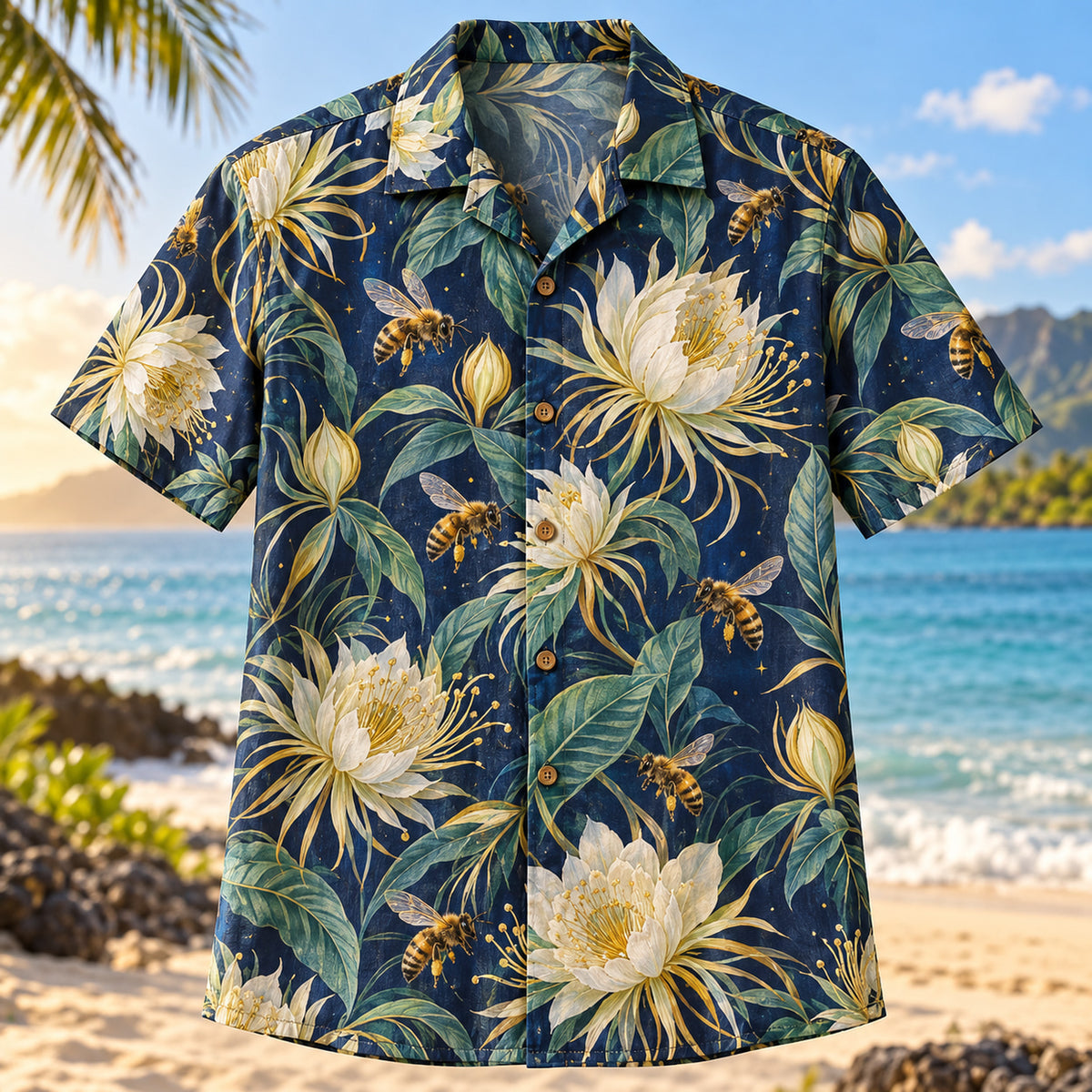 Bee Night Garden Beekeeper Hawaiian Shirt