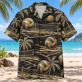 Black Gold Beach Volleyball Hawaiian Shirt