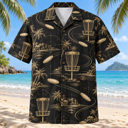 Black Gold Disc Golf Hawaiian Shirt