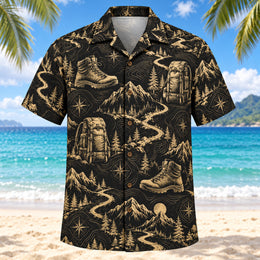 Black Gold Hiking and Backpacking Hawaiian Shirt