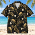 Black Gold Pickleball Hawaiian Shirt