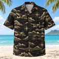 Black Gold Pilot and Aviation Hawaiian Shirt