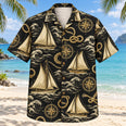 Black Gold Sailing Hawaiian Shirt