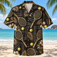 Black Gold Tennis Hawaiian Shirt