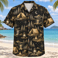 Black Gold Tent Camping Hawaiian Shirt
