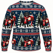 Black Labrador Christmas Mailbox Ugly Sweater front