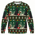 Black Labrador Christmas Cocoa Cabin All Over Print Sweater