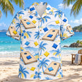 Blue Sketch Cornhole Hawaiian Shirt