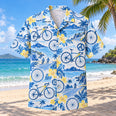Blue Sketch Cycling Hawaiian Shirt