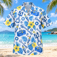Blue Sketch Mechanic Hawaiian Shirt
