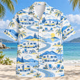 Blue Sketch RV and Travel Trailer Hawaiian Shirt