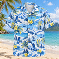 Blue Sketch Ski and Snowboard Hawaiian Shirt