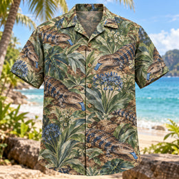 Blue Tongue Skink Reptile Hawaiian Shirt