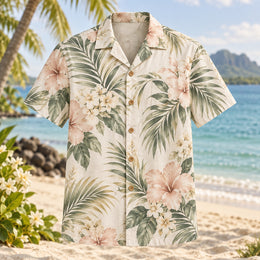 Blush Palm Beach Wedding Hawaiian Shirt