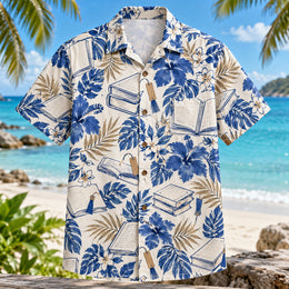 Bookish Blueprint Book Lover Hawaiian Shirt
