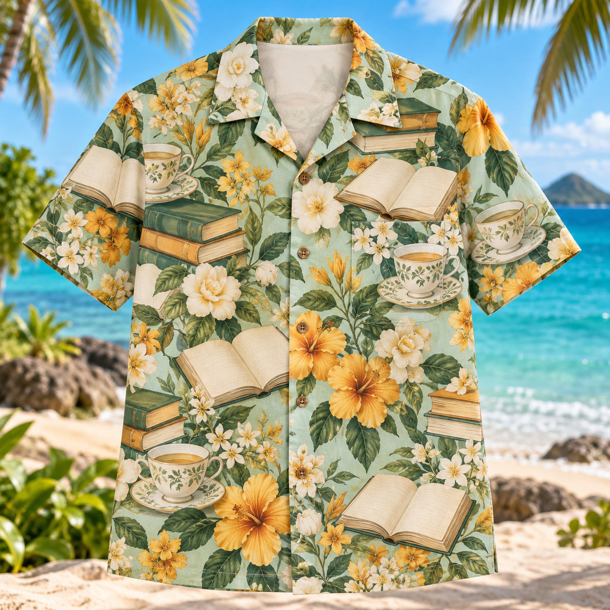 Books and Tea Book Lover Hawaiian Shirt