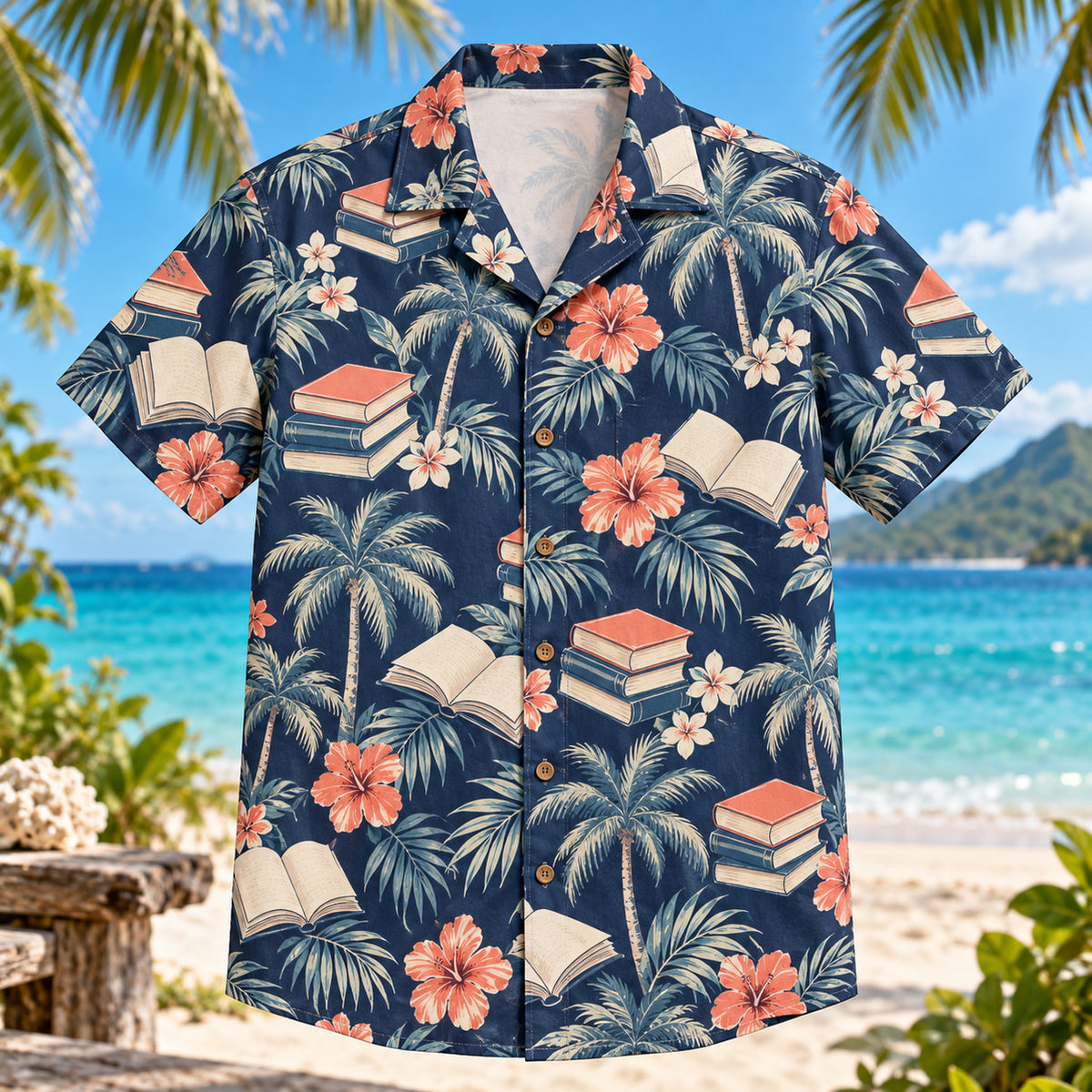 Books Palm Book Lover Hawaiian Shirt